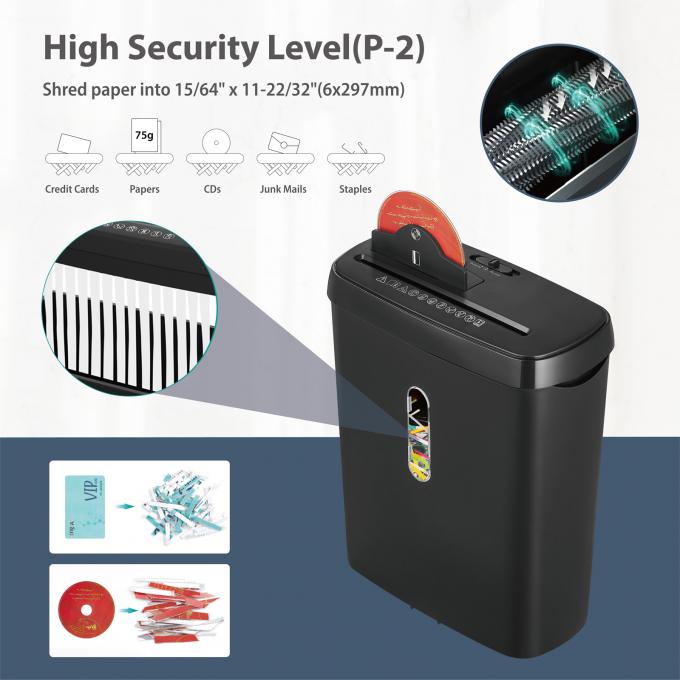 8 vellen strip gesneden commerciële papier shredder met 11L mand voor Home Office SD108P 2